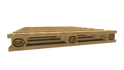 Palette Europalette aus Holz auf einer Isoliert Hintergrund transparent
