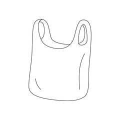 Black and white plastic bag, insulated on white.