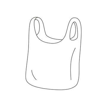 Black And White Plastic Bag, Insulated On White.