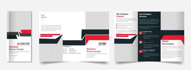 Corporate business trifold brochure template design vector