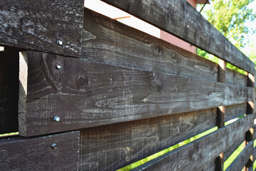 textured background of wooden fence, selective focus, perspective view