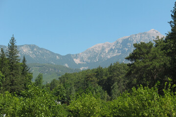 Mountains against the blue sky