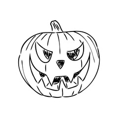 Sticker Halloween pumpkin. Vector illustration. pumpkin for halloween vector sketch