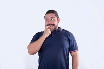 A man bites his finger nervously knowing he is in deep trouble. Reaction after committing a huge...