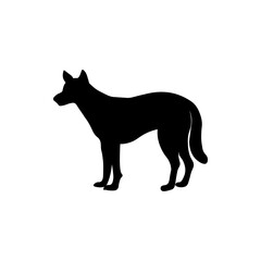 vector illustration of a black dog