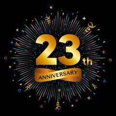 23th anniversary celebration logotype. Golden anniversary celebration template design, Vector illustrations.