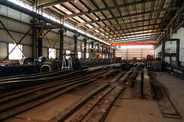 Fototapeta premium Inside of steel factory warehouse