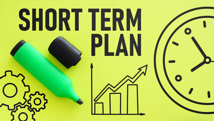 Short term plan is shown using the text and picture of clock