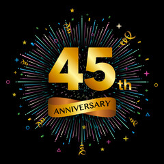 45th anniversary celebration logotype. Golden anniversary celebration template design, Vector illustrations.