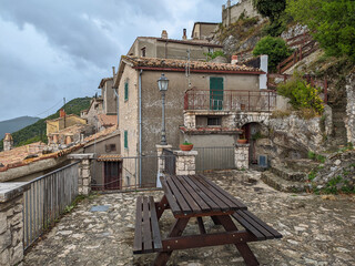 Beautiful old houses in the famous town of Cervara, an amazing town near Rome Lazio Italy