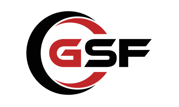 GSF three letter swoosh logo design vector template | monogram logo | abstract logo | wordmark logo | letter mark logo | business logo | brand logo | flat logo | minimalist logo | text | word | symbol