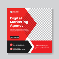 Digital business marketing banners social media post template
