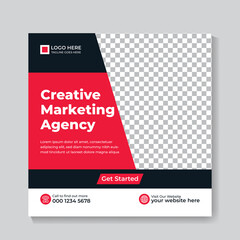 Digital marketing agency and corporate social media post square web banner template
