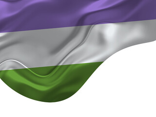 The Genderqueer flag (LGBTQ+) isolated on a white background. Top view. Flat lay. Space for text. Love concept. 
