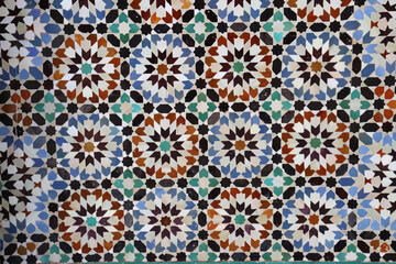 Arabic style tiles. Colorful and geometric tiles.
