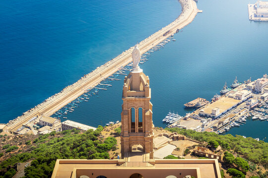 photo of Santa Cruz fort of Oran, a coastal city of Algeria , Mountain top cathedral and skyline view of Oran	