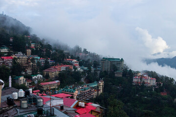 Obraz premium Various views of Shimla in monsoon