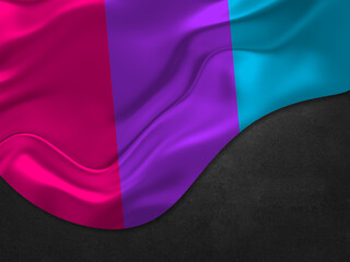 The Androgyne flag (LGBTQ+) isolated on a white background. Top view. Flat lay. Space for text. Love concept. 
