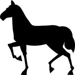 Vector illustration of a black horse