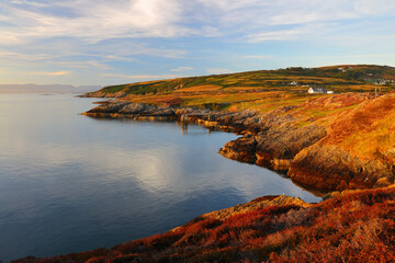 Obraz premium View from Point Lynas looking toward Snowdonia. Anglesey, North Wales, UK.