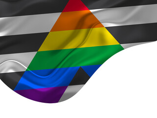 The Straight Ally flag (LGBTQ+) isolated on a white background. Top view. Flat lay. Space for text. Love concept.
png version.