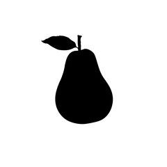 vector illustration of a black pear