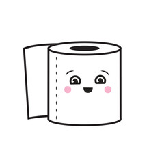 Happy smiling toilet paper roll