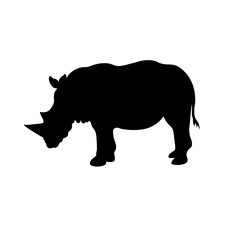 rhino silhouette isolated on white