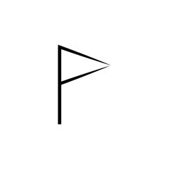 Obraz premium black triangle flag icon