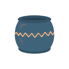 Collection of ceramic vases. Colored ceramic vase object isolated on white vector illustration