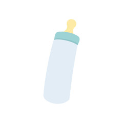 Baby feeding bottle icon on white background, flat design style