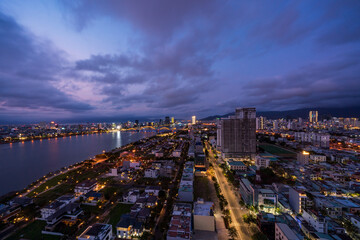 Nightscape of Da Nang city.