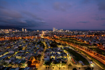 Fototapeta na wymiar Nightscape of Da Nang city.