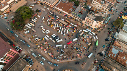 Aerial view of the Morogoro town in  Tanzania