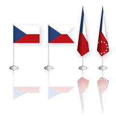 Czech flag in four versions, vector illustration.