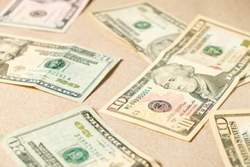 Dollar bills . Background of one  dollar bills .  Passive Income Concept - Residual Income . isolatet