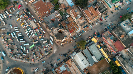 Aerial view of the Morogoro town in  Tanzania - obrazy, fototapety, plakaty