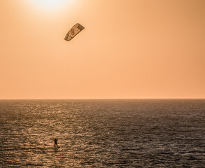 kitesurfer at sunset 
