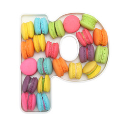 macaroons variety in alphabet plate	
