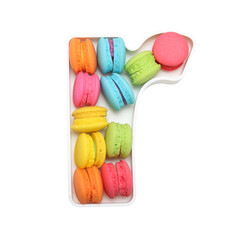 macaroons variety in alphabet plate	
