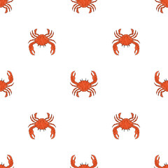 Seamless pattern with crabs. The concept of a seafood store, a restaurant menu, a print for clothes and more.