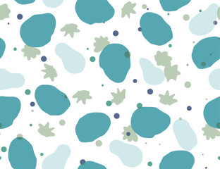 Abstract seamless pattern with colorful spots, puddles background