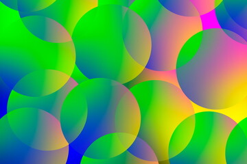 3D rendering of abstract background with colorful circles, banner concept