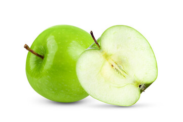 Green apple on white