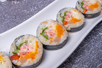 Delicious Korean food simple meal kimbap