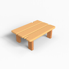 Wooden table icon Isolated 3d render Illustration