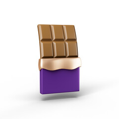 Chocolate bar icon isolated 3d render illustration
