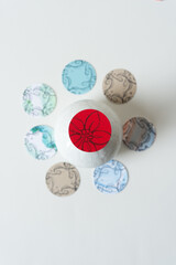 esoteric patterns (decorative) on paper circles