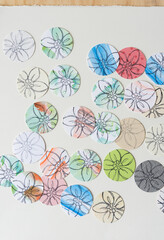 esoteric patterns (decorative) on paper circles
