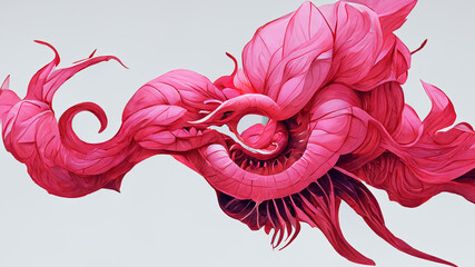 Abstract pink venom creature concept art background, illustration digital design